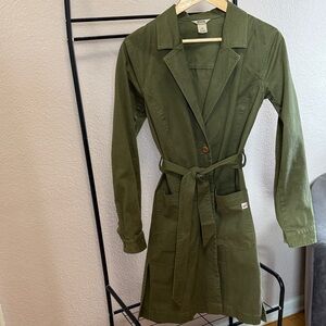 Duluth Trading Co Olive Trench Coat